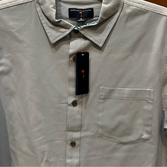 Margaritaville Light Gray Casual Button Down Shirt - Picture 3 of 5
